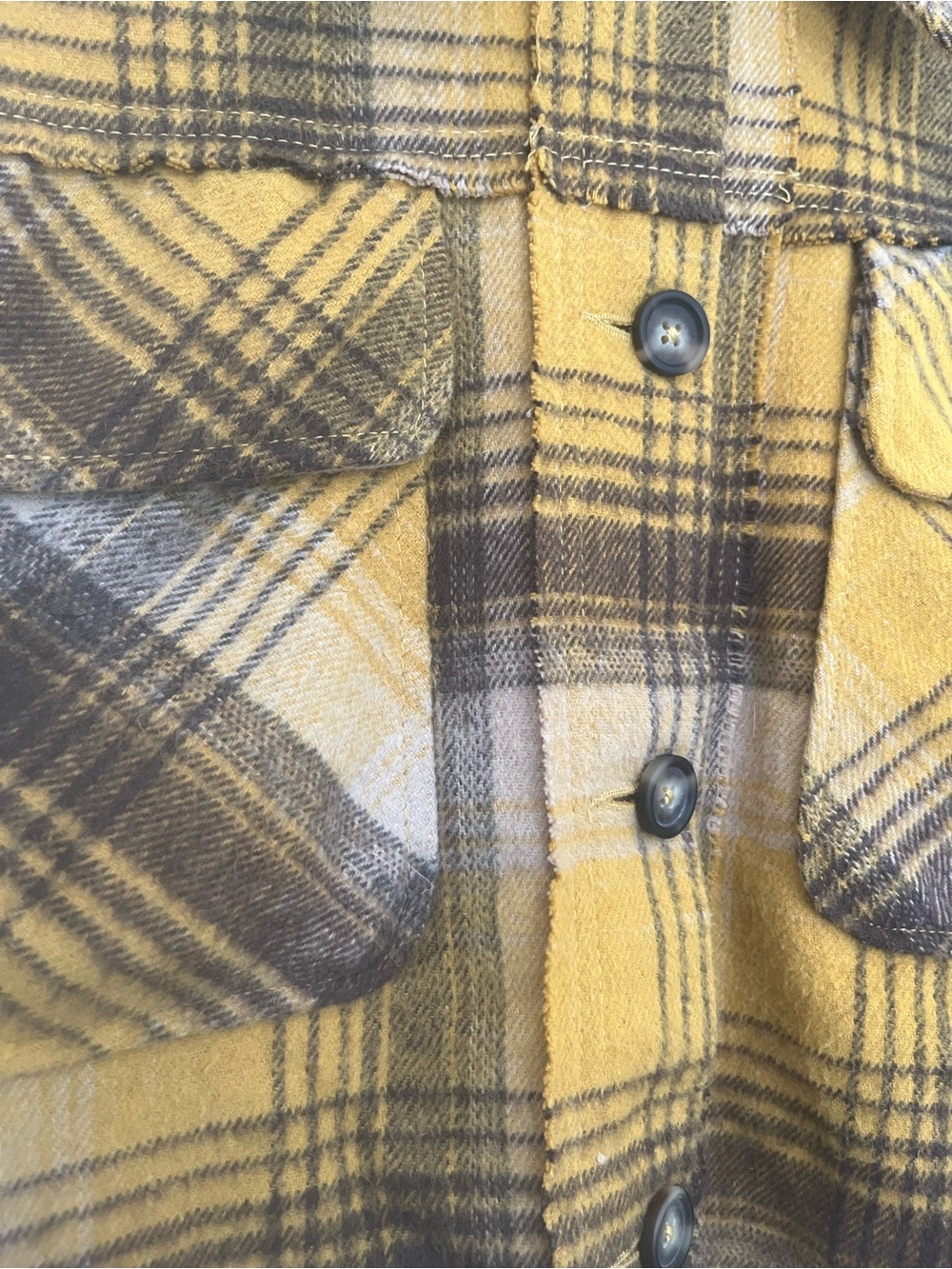Democracy Yellow Plaid Button-Up Jacket - Picture 3 of 4